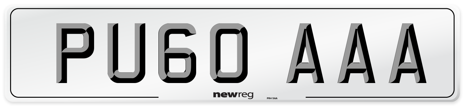 PU60 AAA Number Plate from New Reg